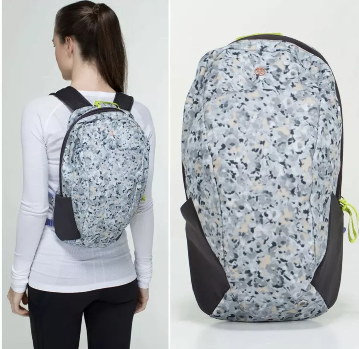 Rare Lululemon Run From Work Backpack Not So Petite Fleur Silver Spoon Camo  | eBay