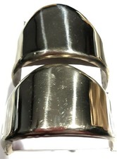 New Western Cowboy Boot Heel Guard Plain Silver - 1 1/4"H - Pair / Set