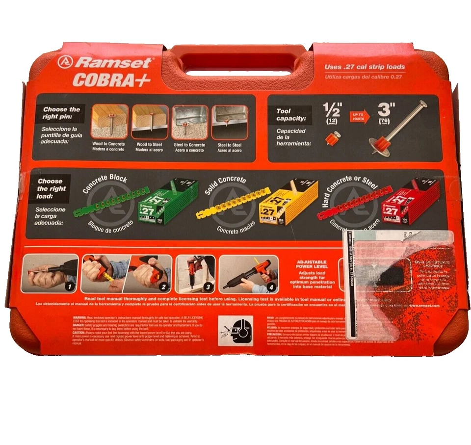 Ramset Cobra+ Herramienta Semiautomática Accionada por Polvo 0.27 Cal, Nueva Sellada Foto 4 de 4