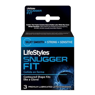 Lifestyles Snugger Fit - Lubricated Condoms- 3 Pack Box ...