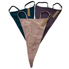 SKIMS Fits Everybody T-String Thongs Lot of 3 Dusk Plum Teal 3X