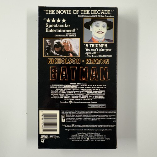 Batman VHS 1989 Michael Keaton Jack Nicholson Excellent Condition - Picture 2 of 3