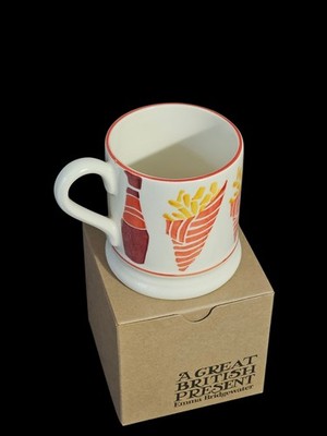 NEU Emma Bridgewater The Great British Seaside Chips in einem Kegel am Strand Becher 