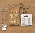 Vintage Junk Drawer Estate Sterling Silver 925 Lot Earrings & Rings Sz 6 - 6.75 — photo 1