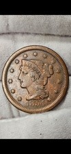 1854 Large Cent Braided Hair Early Copper Penny 