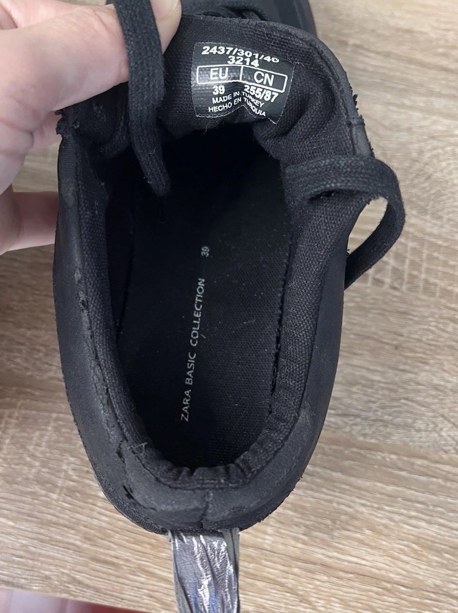 ZARA Basic Collection Black Platform Sneakers Wom… - image 9