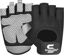 SAWANS Workout Gloves for Men and Women Weight Lifting Large, Black 