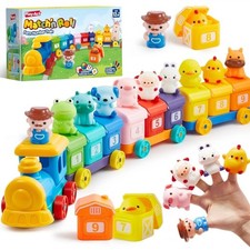 Farm Number Train Match'n Roll Toy 12 M Toddlers Counting Matching Sorting