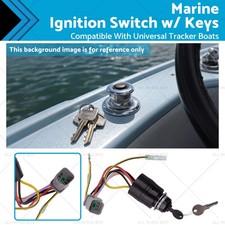 Marine Ignition Switch w/ Keys Kit Grey Plug Suitable For Universal Tracker Boat