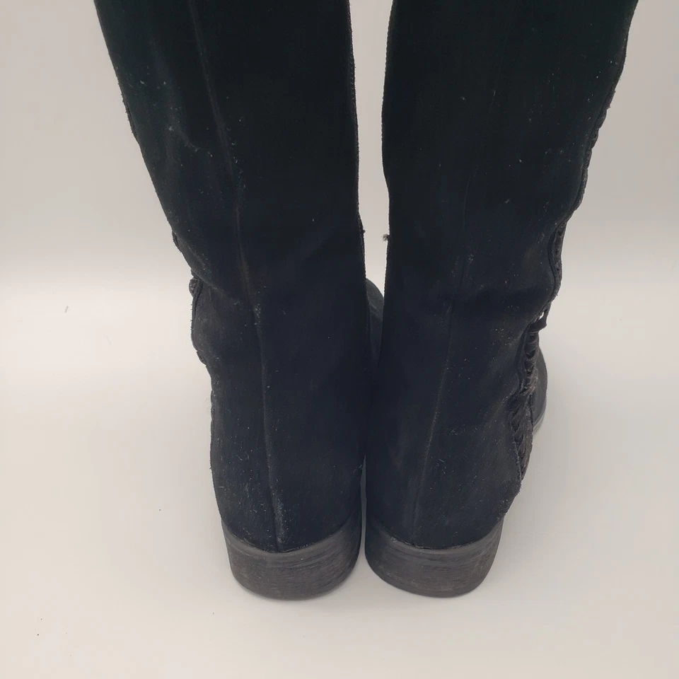 Sbicca Spokane Vtg Collection Knee High Black Suede Leather Riding Boots Women 6 - Image 3 of 4