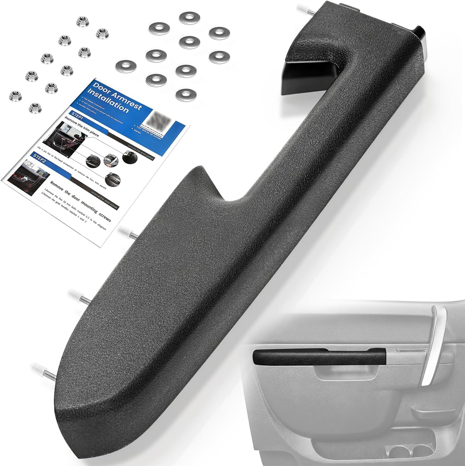 22818465 Front Left Driver Side Armrest Repair Kit for 2010-2014 Chevy Silverado