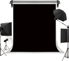 6ft 9ft Solid Black Backdrop Portrait Background for Photography Studio