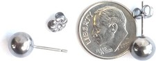LaTisoro 8mm Pure Titanium Ball Post Stud Earrings for Sensitive Ears in...
