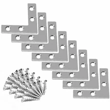 8 x 1.5" inch Flat Corner Braces w/ Screws Pack of 8 Pcs Lot Right Angle Bracket