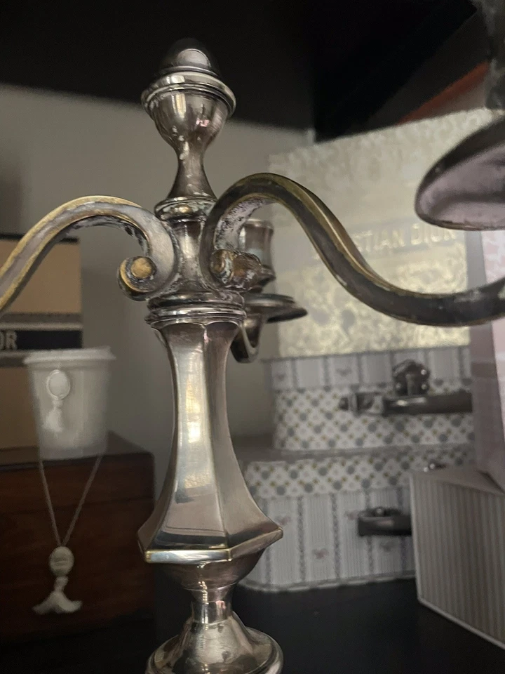 ancien bougeoir / Candélabre 3 Branches - Photo 4/4