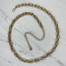 Gold Tone Rectangular Link Chain Belt Medium/Large M/L