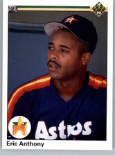 1990 Upper Deck 28 Eric Anthony Star Rookie Card NM Houston Astros. rookie card picture