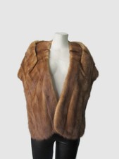 Women's Vintage MINT Mink Fur Shawl Stole Wrap Cape WEDDING Woman