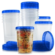 6 Pack 32oz Freezer Containers with Twist Top Lids Plastic Soup Containers