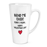 Gift Base Rude Happy Valentine 17Oz Latte Becher Tasse Groß Weiß Keramik