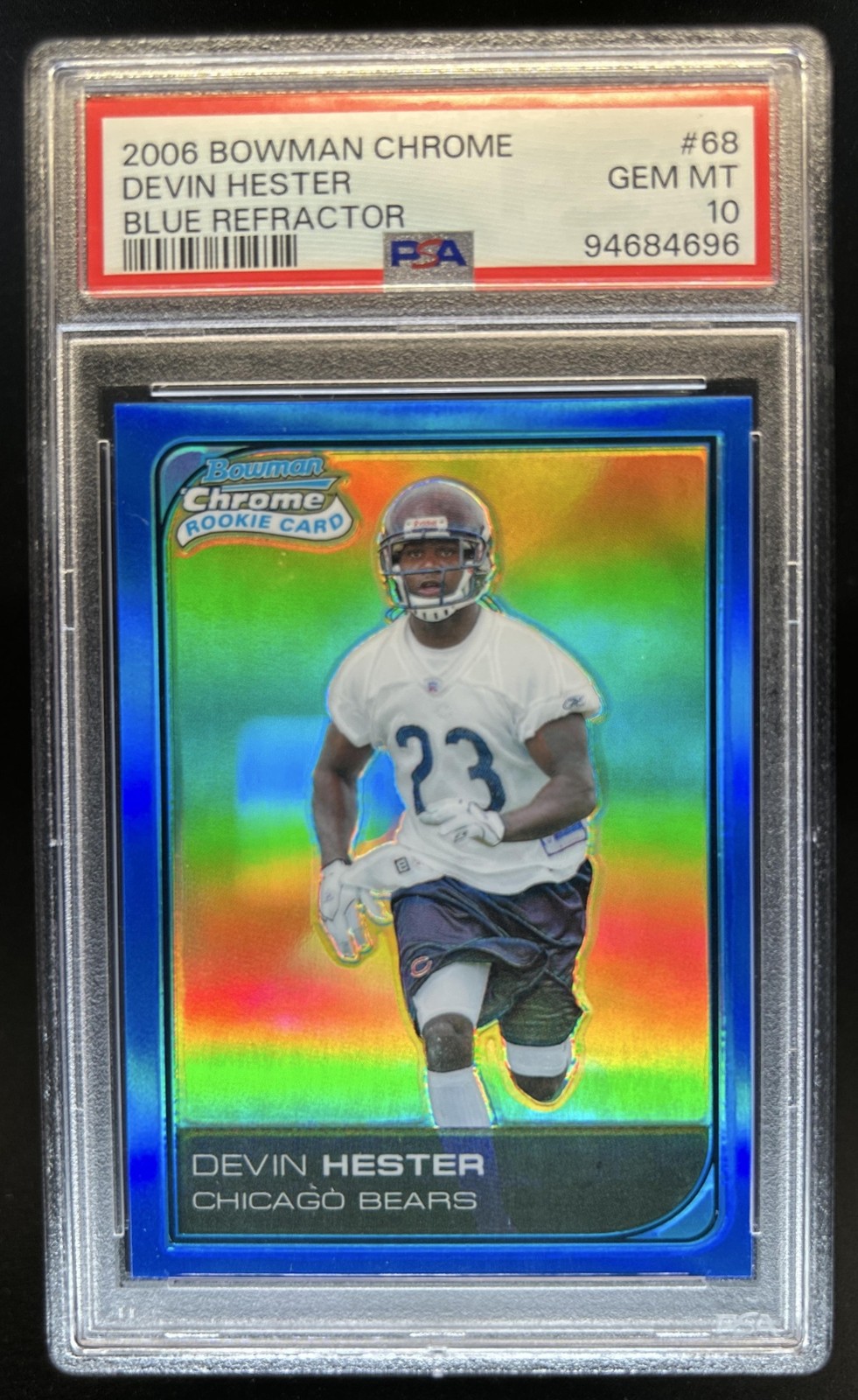 Devin Hester Bowman Chrome #68 Blue Refractor