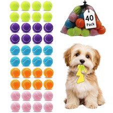 40 Pack Squeaky Mini Tennis Balls, 1.5 inch Small Dog Ball