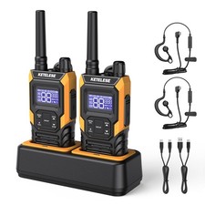 T4 Walkie Talkie IP67 Waterproof, Type-C Rechargable Two Way Radio, Dual PTT,...