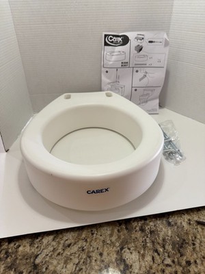 Carex Toilet Seat Riser round Raised Toilet Seat Adds 3.5 inches to Toilet New!