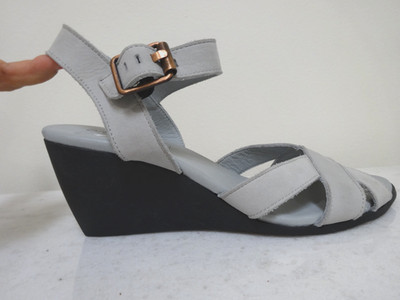 Arche ''Egowa'' Womens Wedge Sandals Gray US-9 EU-40 MSRP $425 Made in France