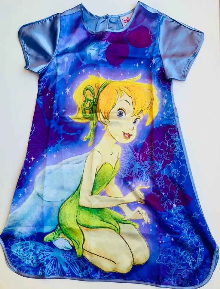 Disney Tinker Bell Girls Nightgown Sleepwear Satin Purple Fairy Small 5/6 NWT - Image 2 of 4