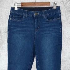 C&B womens tummy slimming ankle jeans size 6 stretch elastic waist dark wash