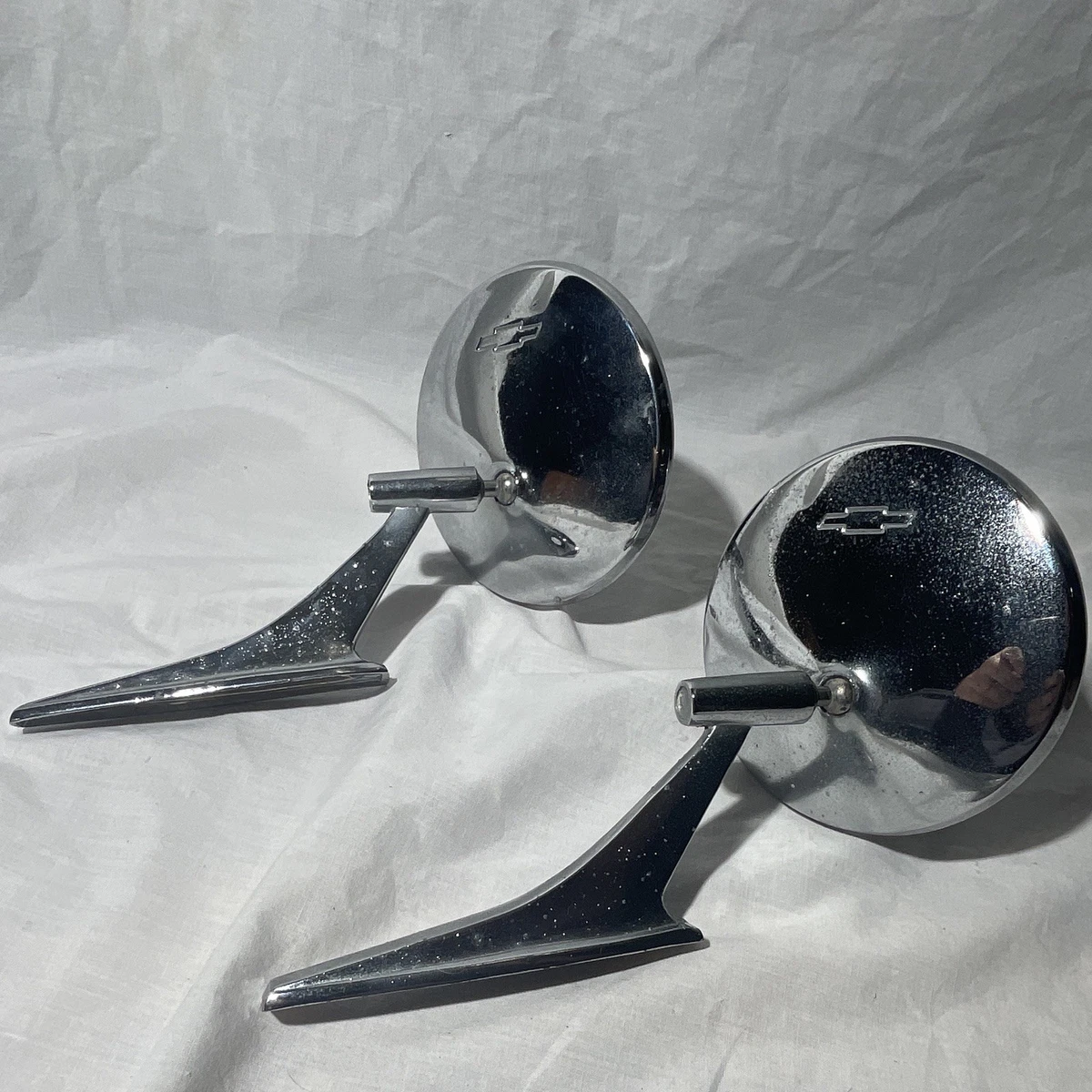 Par De Espejos Retrovisores Cromados Para Chevrolet Bel Air 1955-1957 | Ambos Convexos, Estilo Vintage Con Tornillería Incluida