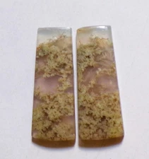 32.95 Cts Natural Purple Moss Agate Drilled Cabochon Match Pair Gemstone 05