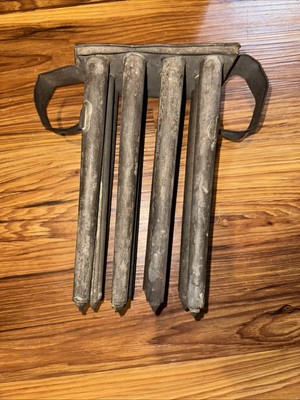 #ad Antique 1800’s Tin Metal 6 Hole Tapered Soldered Handle Large Candle Mold 10.5quot; $50.00