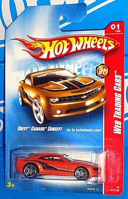 Hot Wheels 2008 Web Trading Cars #77 Chevy Camaro Concept Pearl Orange w/ PR5s