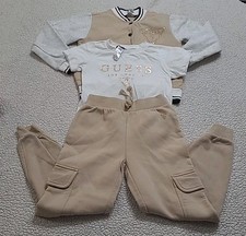 guess los angeles Kid 7-8 3PC Outfit Long short Sleeve Shirt Pant Sweatshirt