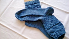 Handarbeit- gestrickte Socken in Jeans Blau Gr. 42/43