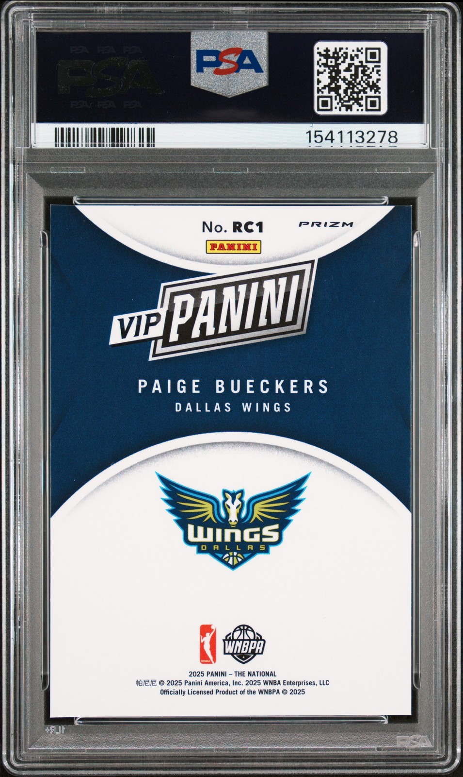 2025 PANINI NSCC VIP GOLD PAIGE BUECKERS ROOKIE RC PSA 9 view 2