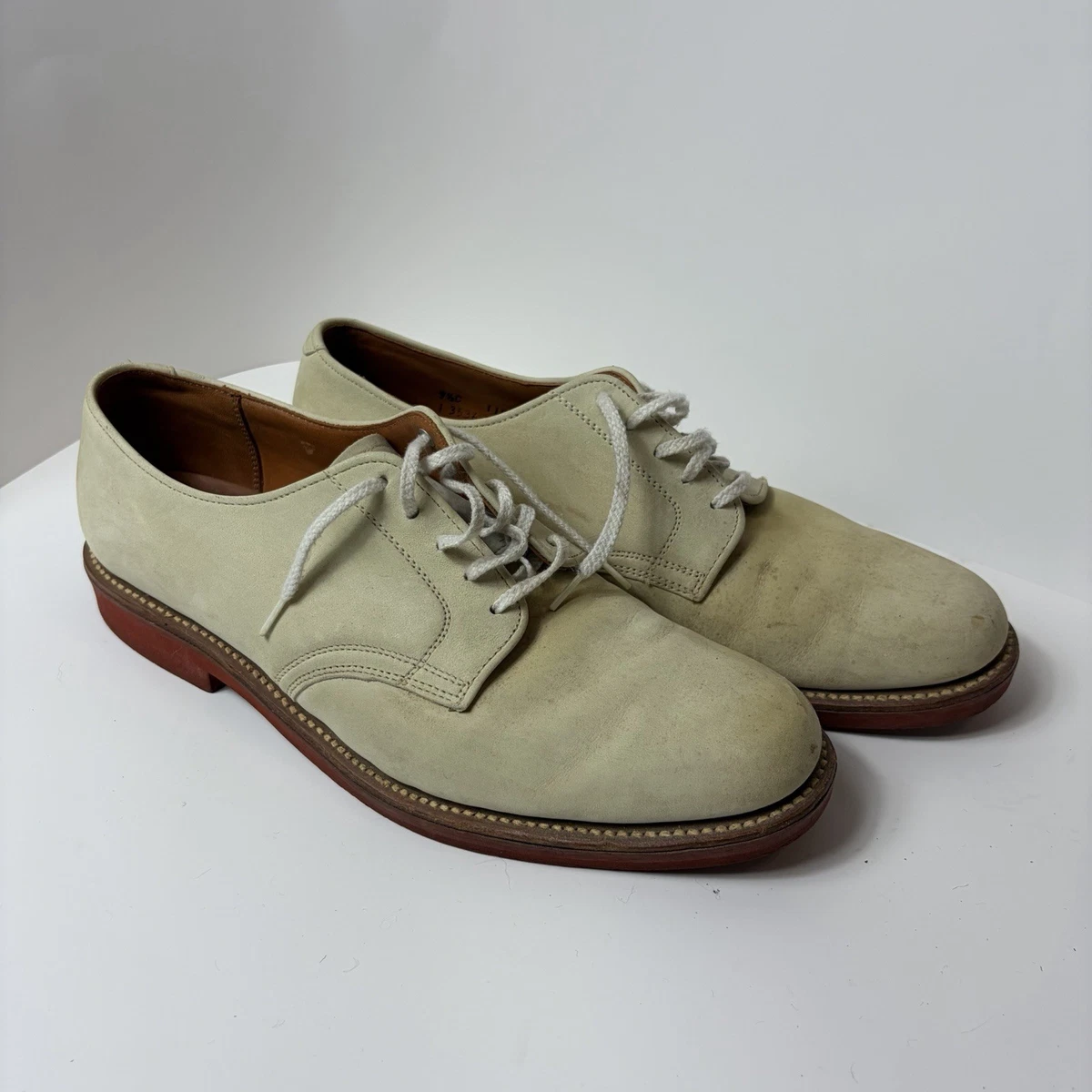 VERY GOOD Armani Jeans White Dirty Bucks Nubuck Derby Made in USA Men’s 9 D White Bucks Shoes - Etsy main image 4