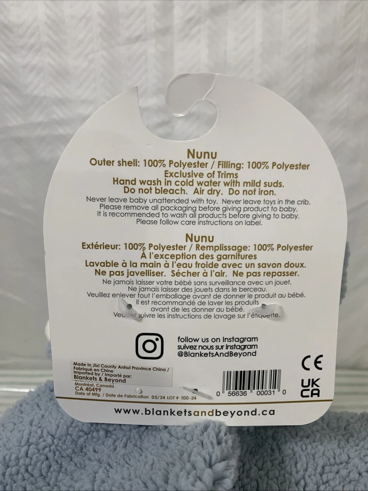 毛毯 & 超越蓝色小狗 Lovey 安全毯 14 英寸 x 14 英寸夏尔巴柔软 — 第 4/4 张图片