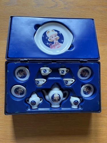 1996 Vintage Barbie Nostalgic China Tea Set Miniature By Chiltern Toys