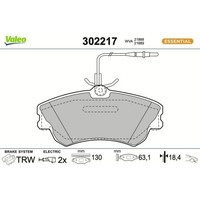 1X Bremsbelagsatz, Scheibenbremse Valeo 302217 Passend FüR Renault