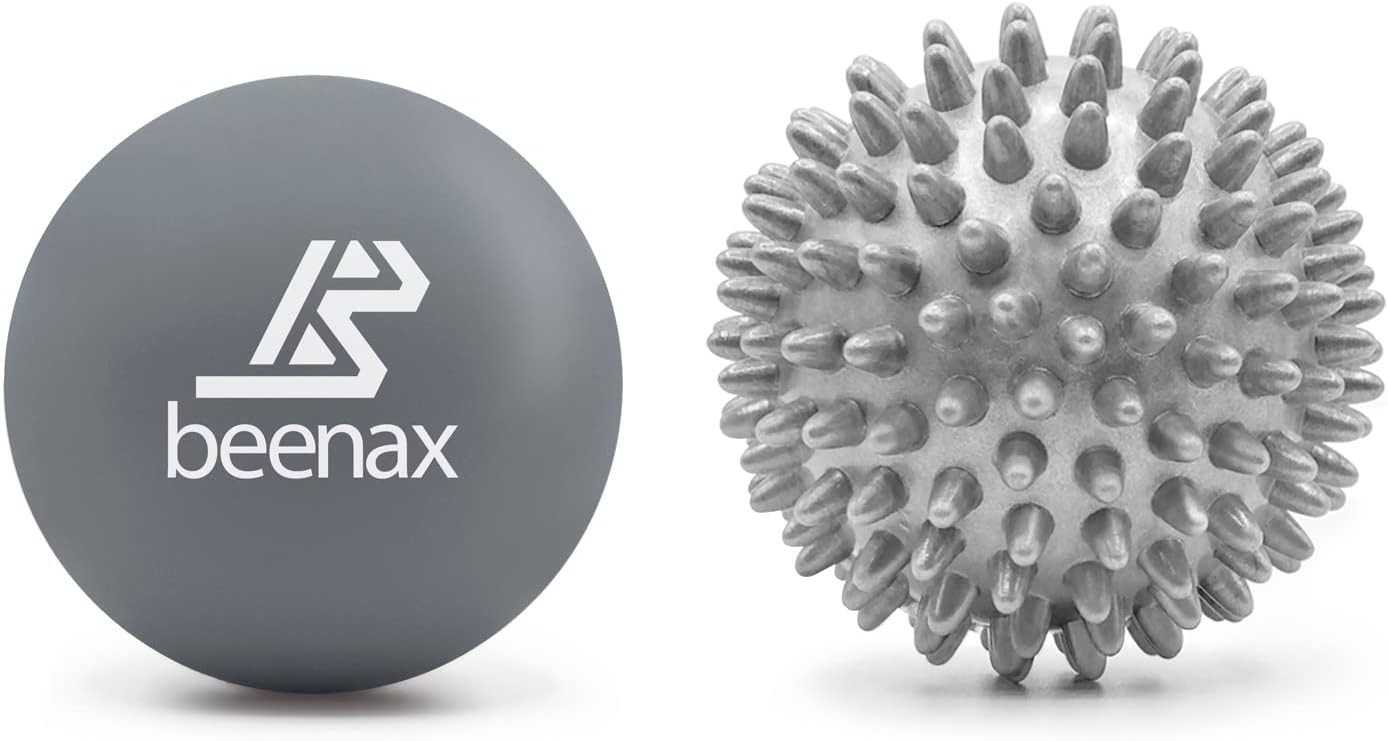 Beenax Lacrosse & Hard Spiky Massage Ball Set - Trigger Point, Myofascial Relea