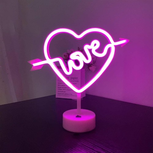 Heart Neon Sign Love Neon Light LED Neon Signs With Base USB&Battery Operated N - Picture 4 of 9