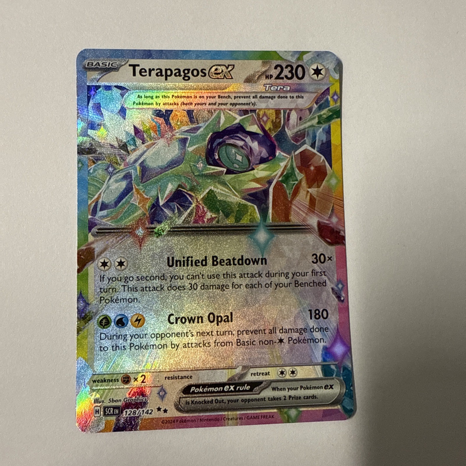 Terapagos ex - 128/142 Stellar Crown Double Rare Pokemon - NM/MINT