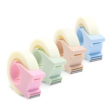 4 Pack Invisible Tape with Mini Dispenser Set 1/2 Inch Tape Writable Transpar...