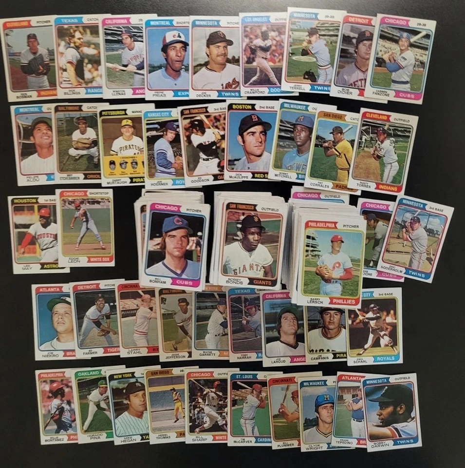 Lote de inicio Topps 1974 - 443 diferentes - Bobby Bonds - ¡67% del conjunto! Foto 3 de 4