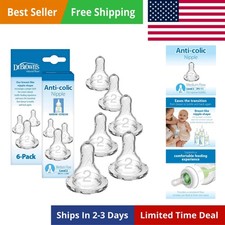 Dr. Brown  s Natural Flow Level 2 Narrow Baby Bottle Silicone Nipple, Medium F...