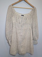 Lulu's Women's Size S Found Your Bliss Cream/Pink Floral Flowy Boho Preppy Dress