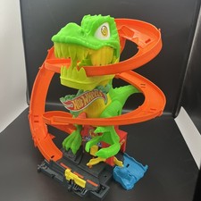 Hot Wheels T-Rex Volcano Playset Dinosaur Track Set Working Complete 